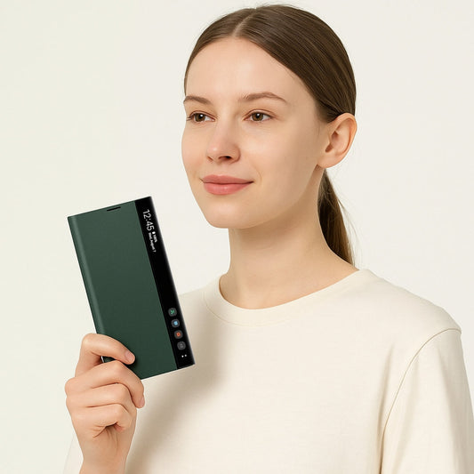 Galaxy Ultra Series PU Leather Side Window Flip Cases-SP