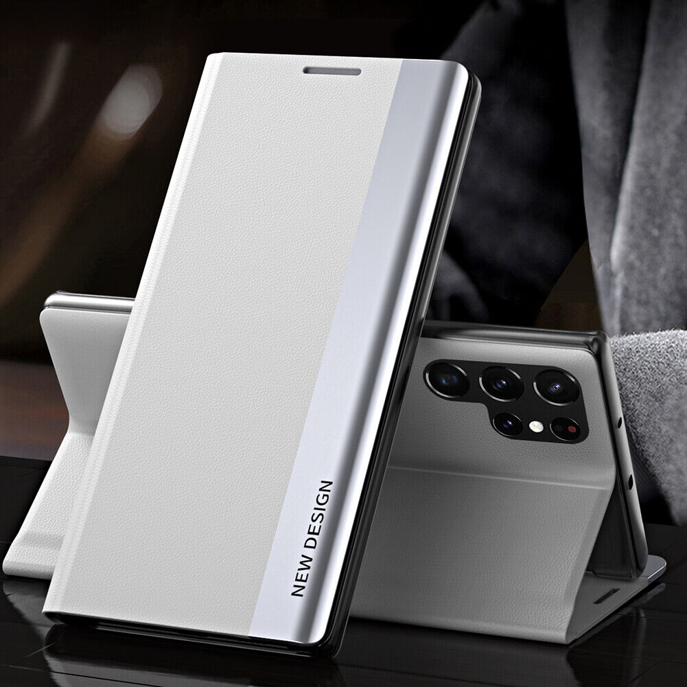 Galaxy Ultra Series PU Leather Side Window Flip Cases-SP